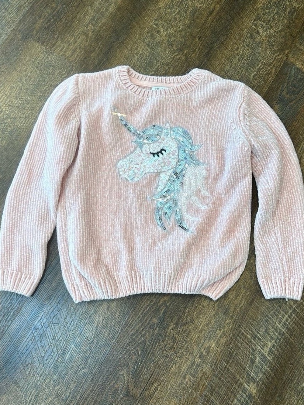 Primark Pink Chenille Unicorn Sweater with Sequin Detail